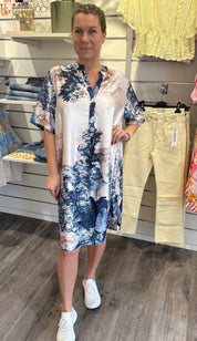 Safira  -Satinklänning - Navy