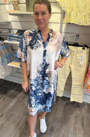 Safira  -Satinklänning - Navy