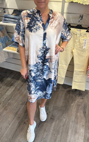 Safira  -Satinklänning - Navy