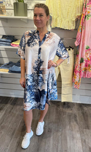 Safira  -Satinklänning - Navy