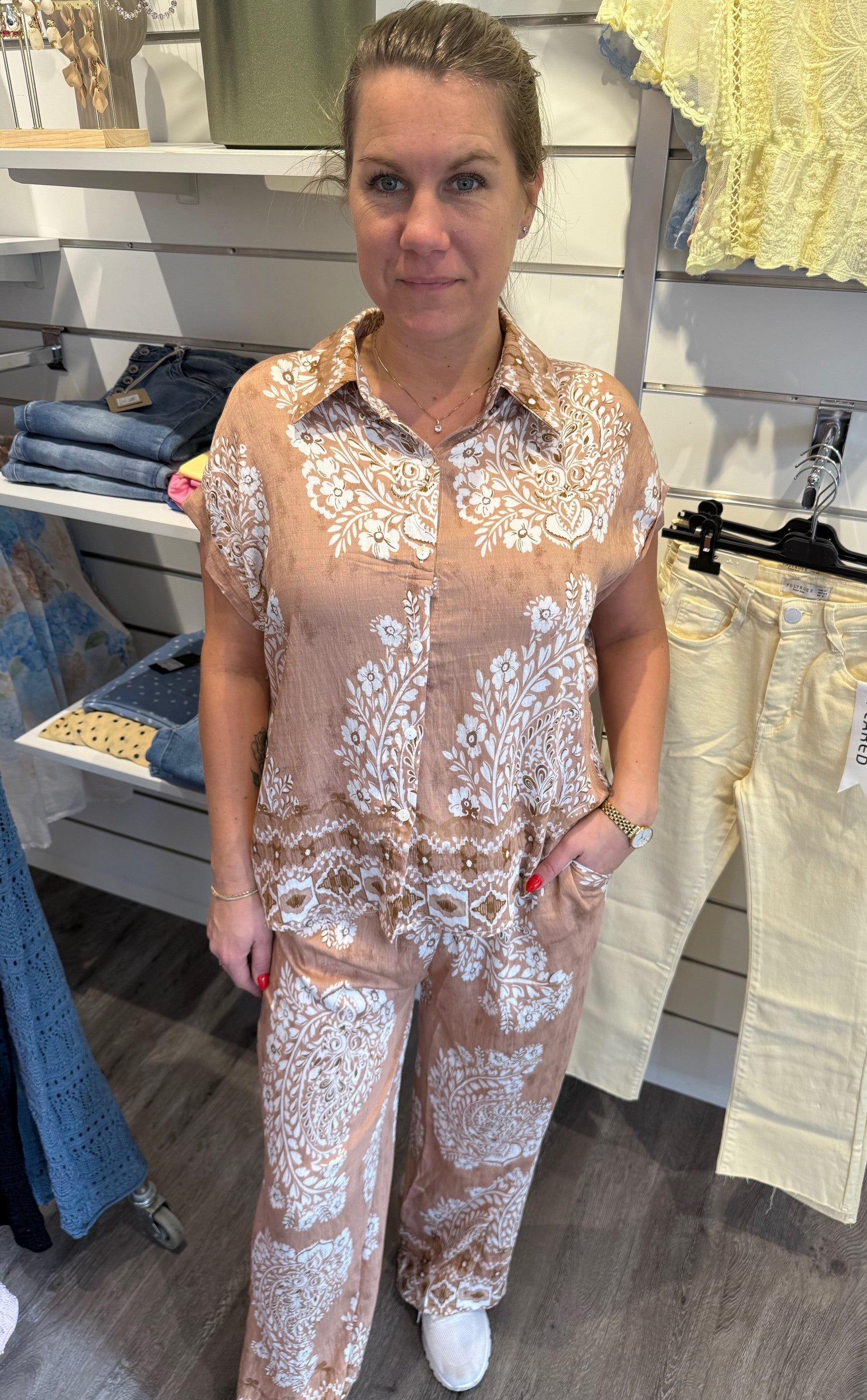 Emmy- Set- Mönster- Beige