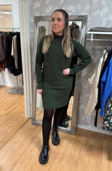 Sissi - Set Ribbad Tröja & kjol - Khaki - Nyhet