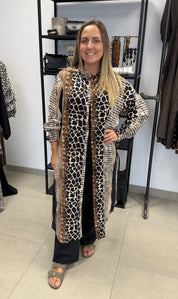 Siv skjortklänning animalprint Svart