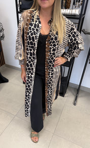 Siv skjortklänning animalprint Svart