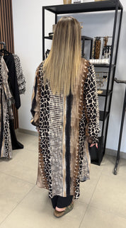Siv skjortklänning animalprint Svart