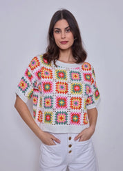 Sofie -Topp  - Virkad - Multi
