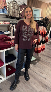 Sophie Stickad tröja Best Bordo