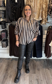 Stellis Blus Randig/Leo Svart