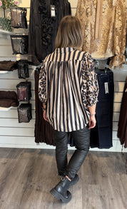Stellis Blus Randig/Leo Svart