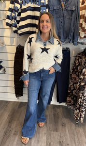 Marion stickad tröja grå