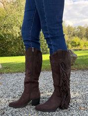Katrine - Stövlar - Fransar-  Mörkbrun-  Nyhet
