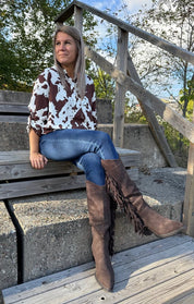 Katrine - Stövlar - Fransar-  Mörkbrun-  Nyhet