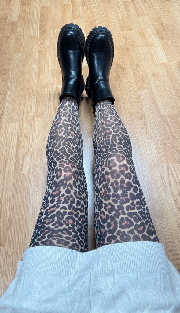 Strumpbyxor - Alma - Leopard - Beige