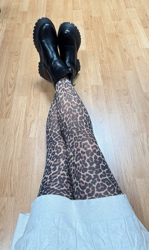 Strumpbyxor - Alma - Leopard - Beige