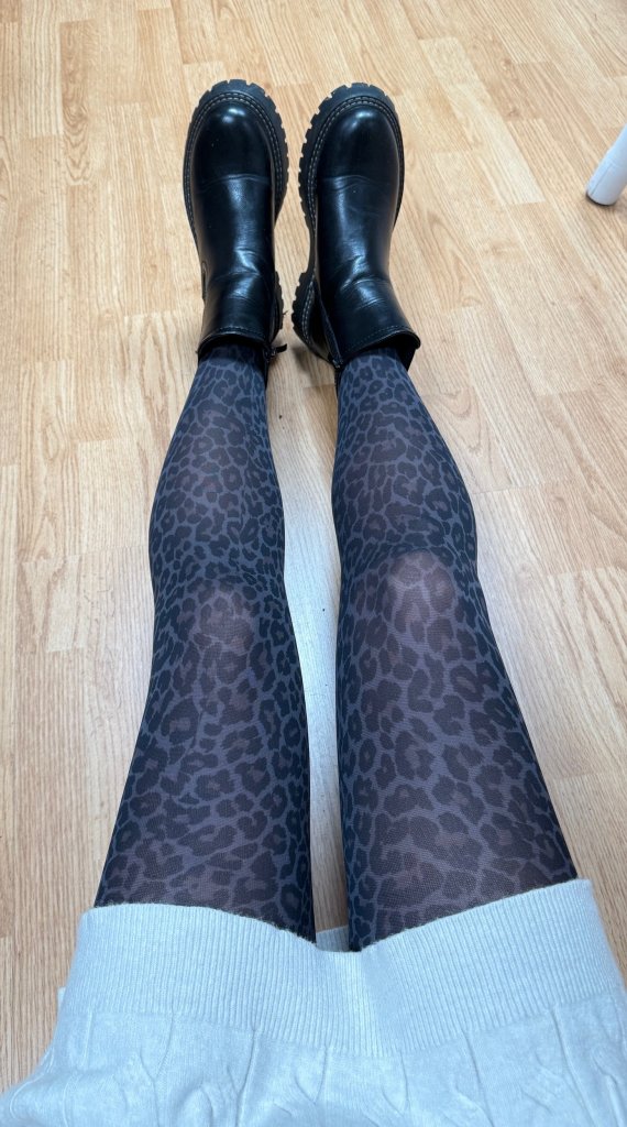 Strumpbyxor - Alma - Leopard - Grå - Nyhet
