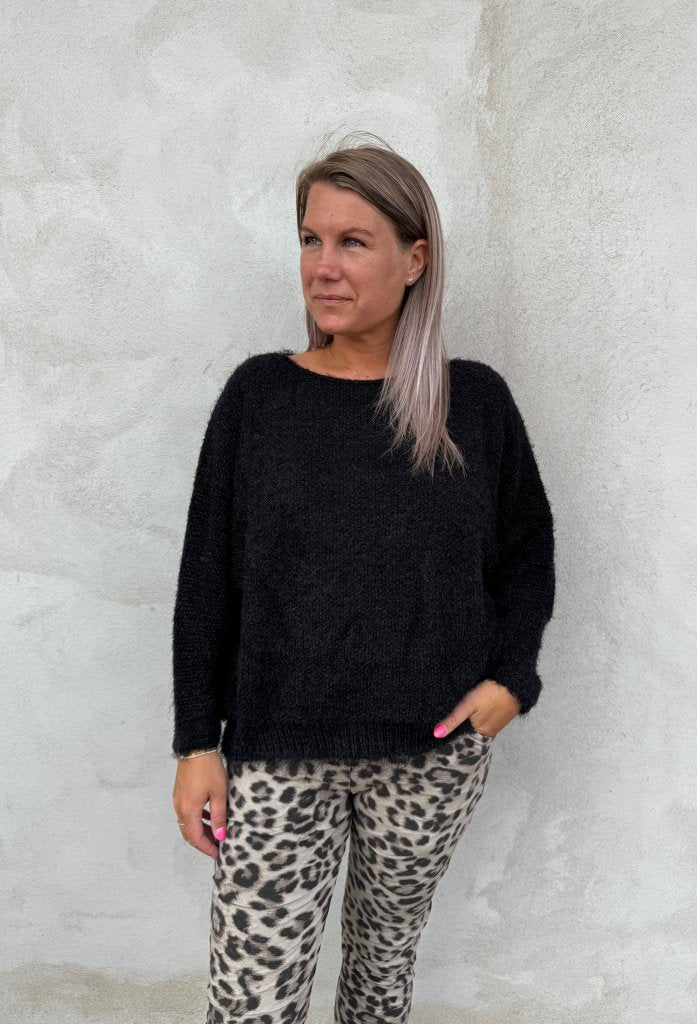 Anouk - Stickad Tröja - Svart - Nyhet
