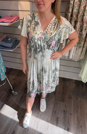 Taylor klänning kort ljus khaki