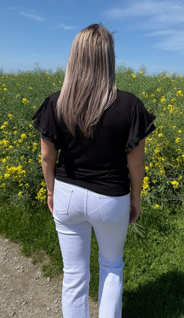 Telma - Topp med volang - Svart - Nyhet