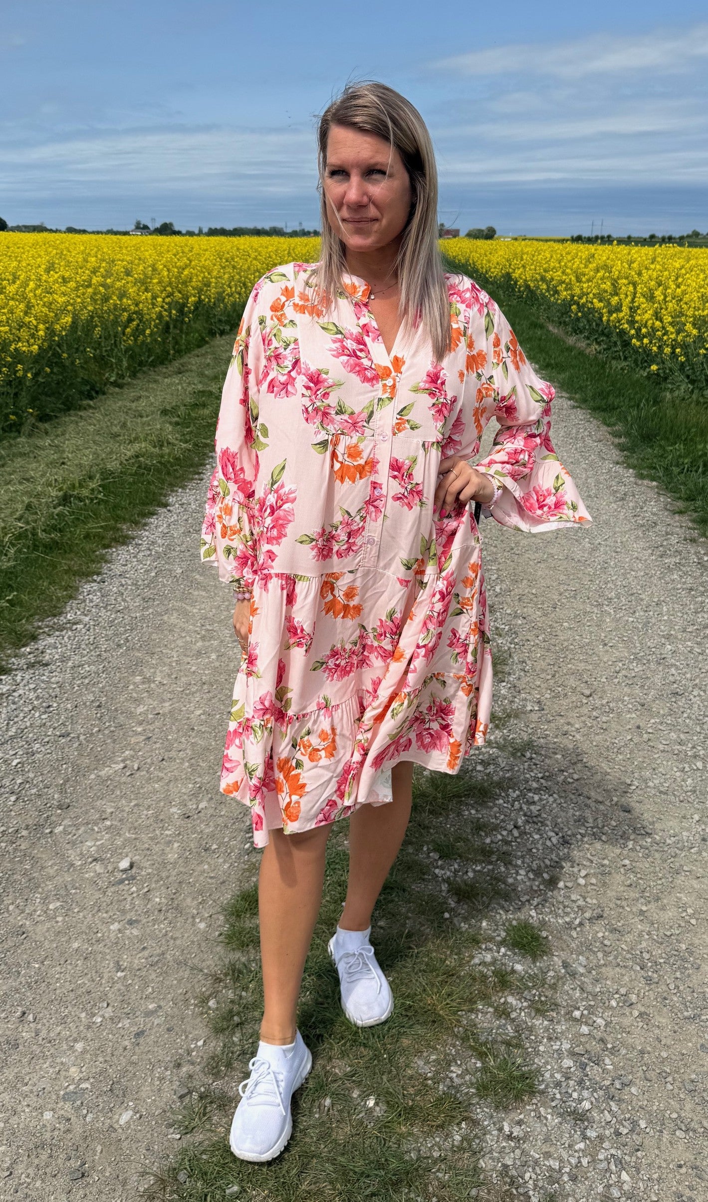 Tilde volangklänning rosa