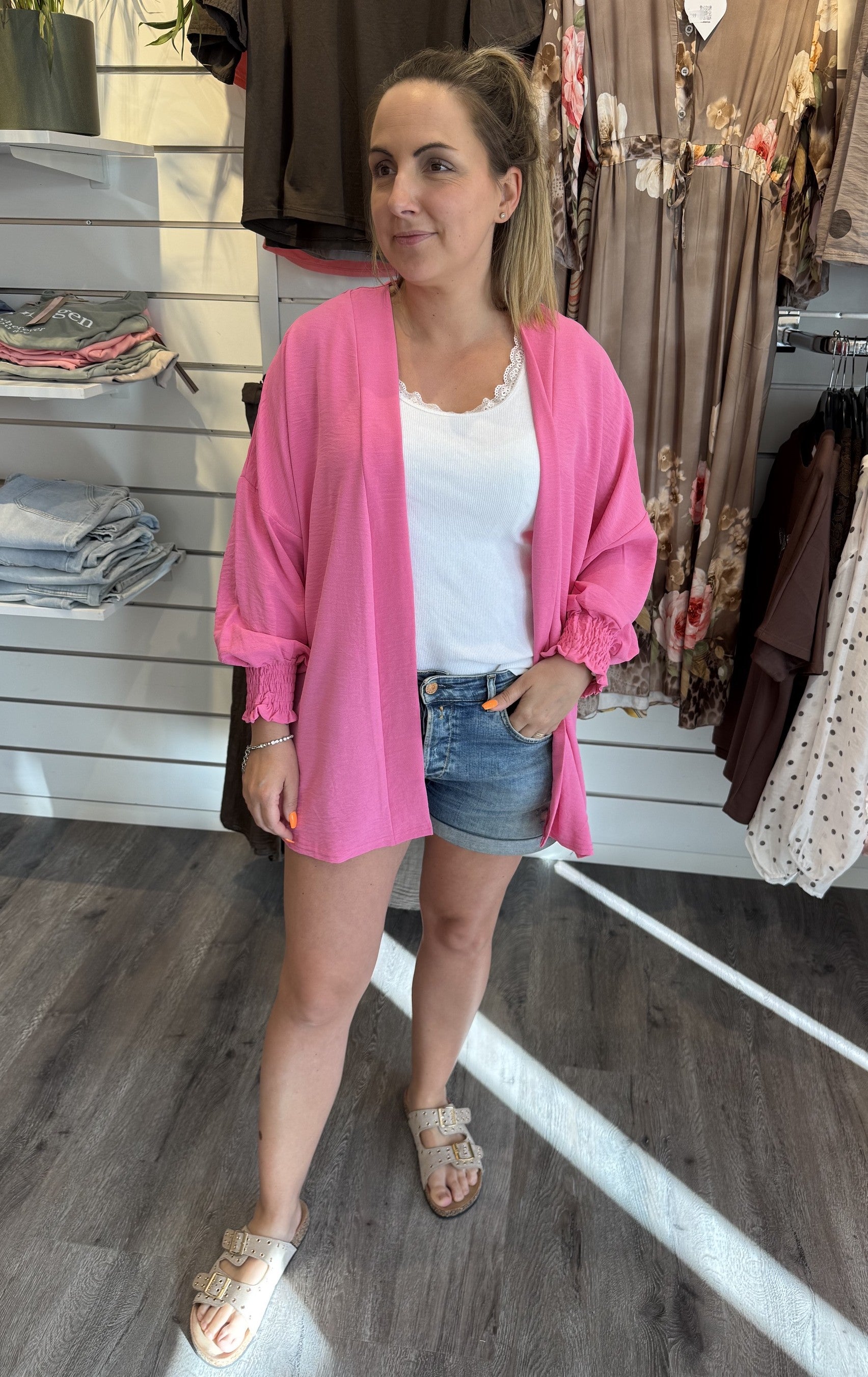 Julia- Cardigan kort - Rosa