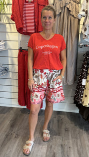 Tora Shorts Mönster Röd