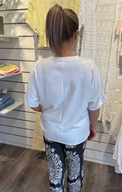 Trine - T-shirt Blomma - Vit