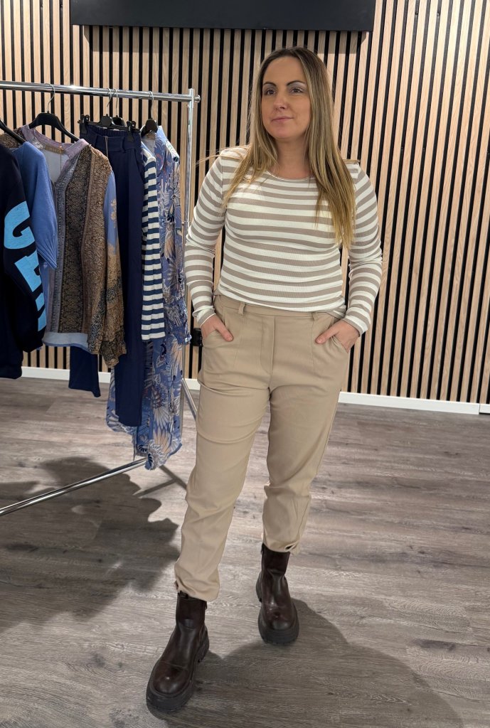 Uma - Byxa med resår - Beige