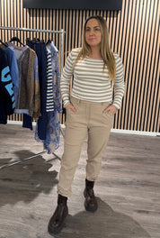 Uma - Byxa med resår - Beige