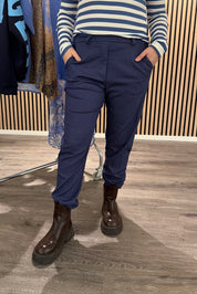 Kendra- Byxa med resår - Mörk denim- Nyhet