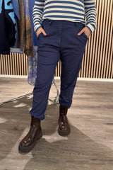 Kendra- Byxa med resår - Mörk denim- Nyhet