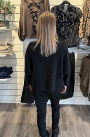 Valena stickad kofta svart