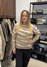 Velma stickad tröja Beige