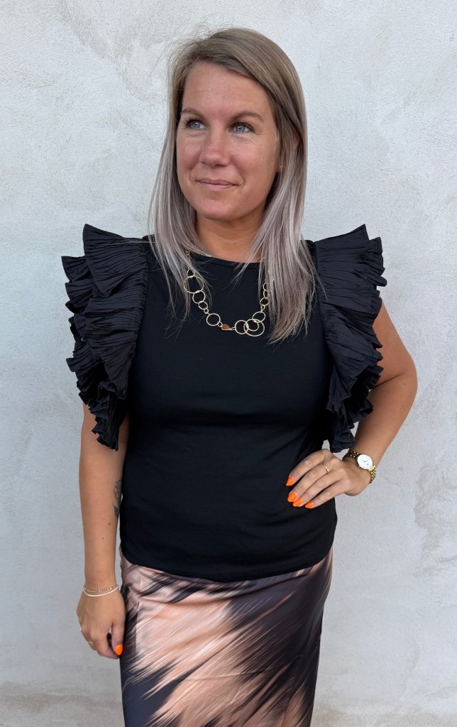 Vivienne - Topp - Volang - Svart - Nyhet