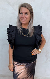 Vivienne - Topp - Volang - Svart - Nyhet