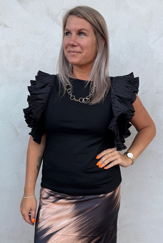 Vivienne - Topp - Volang - Svart - Nyhet