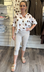Vivianne Magiska Capribyxor Beige