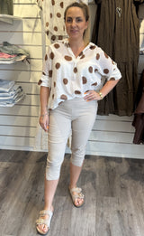 Vivianne Magiska Capribyxor Beige