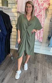 Vivvi - Tunika med Knyt Khaki
