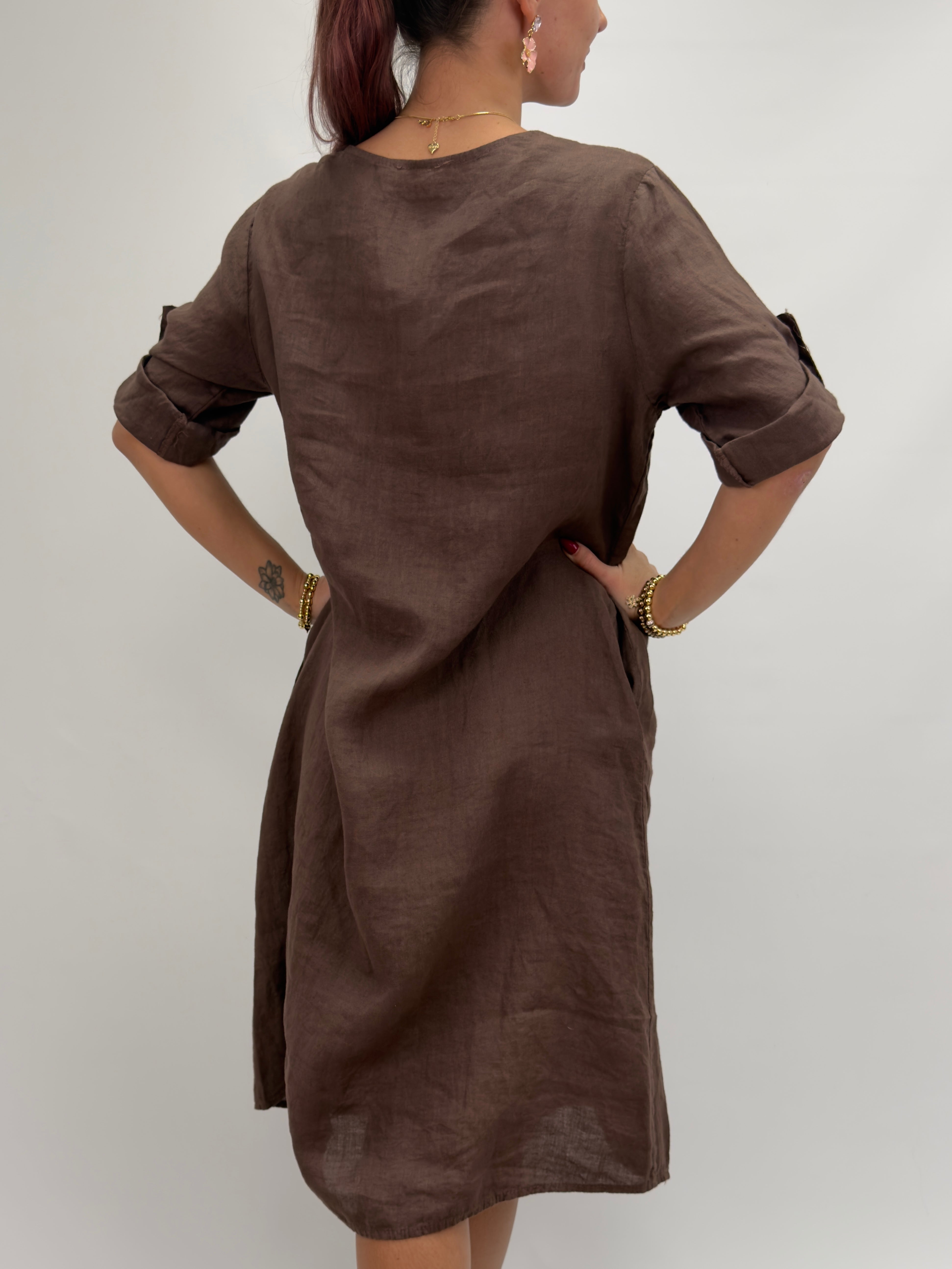 Wendy - Linneklänning - Choco