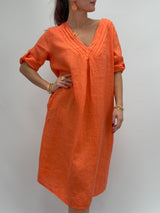 Wendy - Linneklänning - Orange