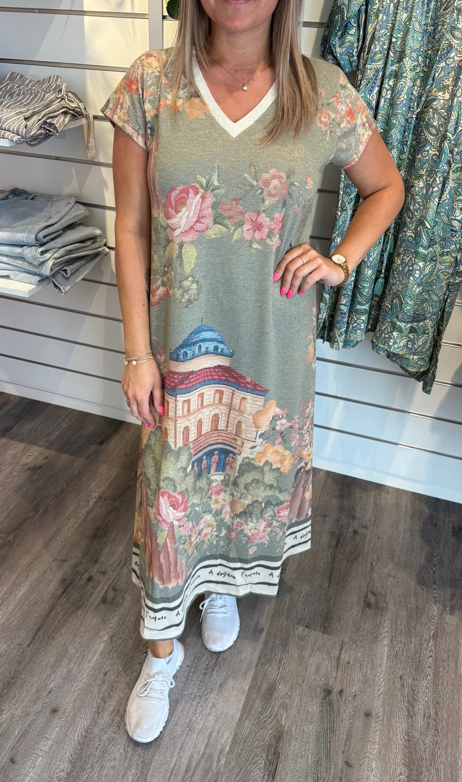 Yara Klänning Mönster Olive