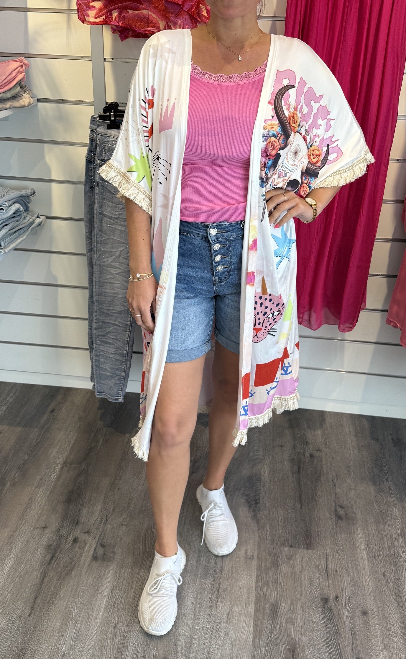 Yasmin Längre Cardigan Rosa