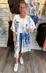 Yasmin Längre Cardigan Blå