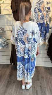 Yasmin Längre Cardigan Blå