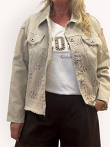 Zandra jacka med paljetter beige