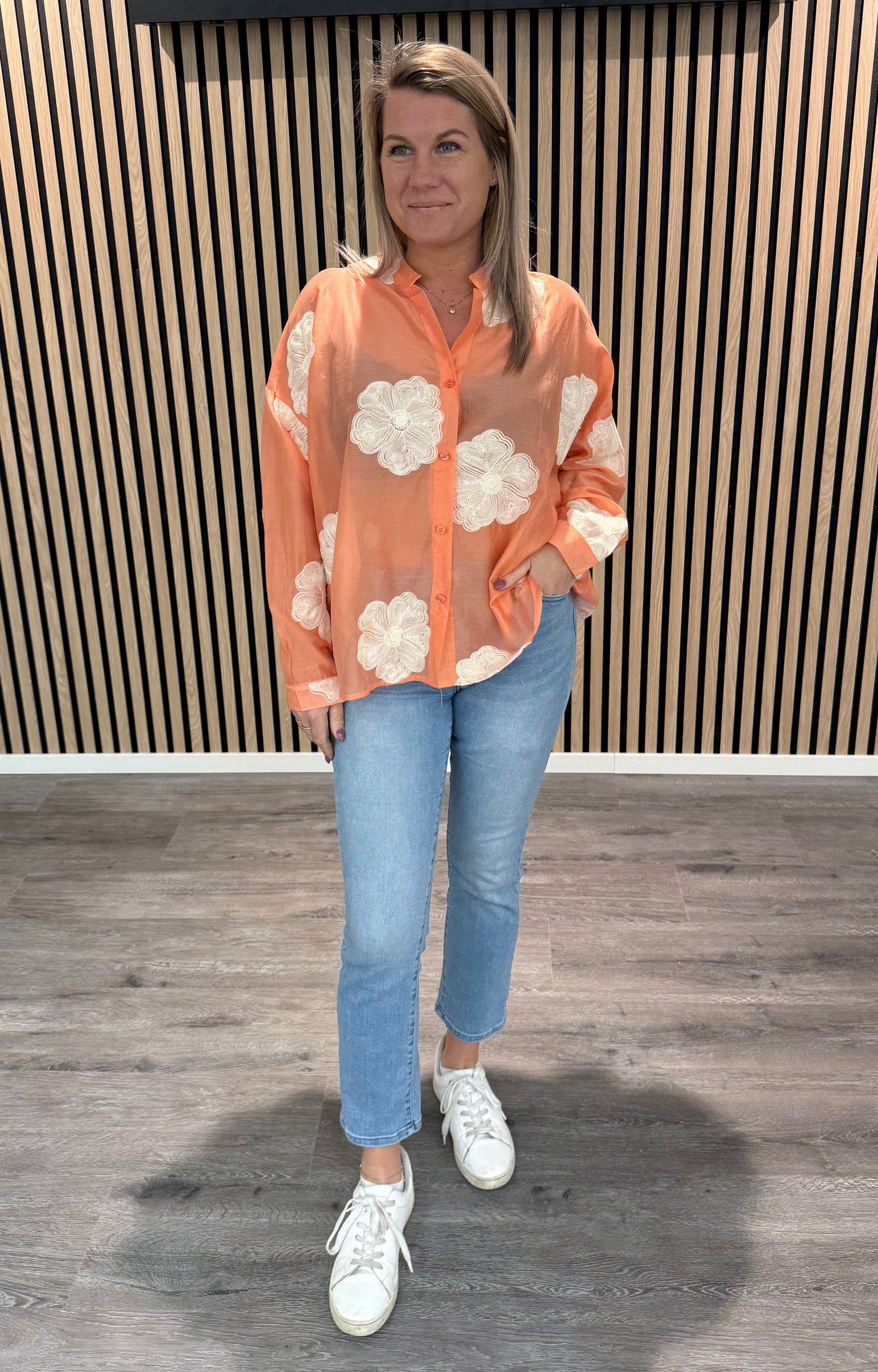 Zara - Blus - Blommor - Korall