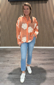 Zara - Blus - Blommor - Korall