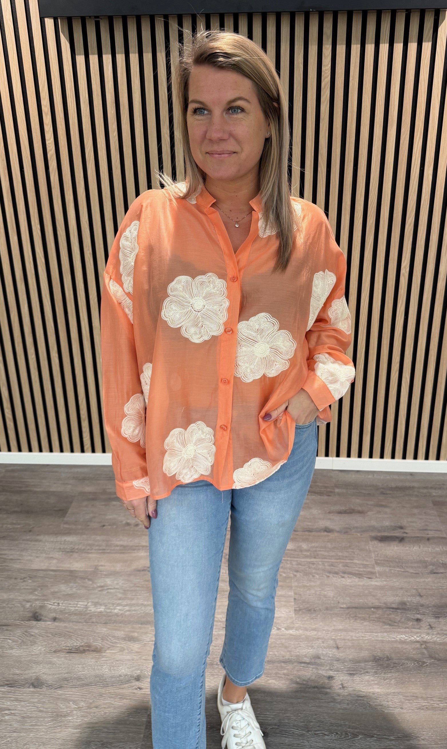 Zara - Blus - Blommor - Korall