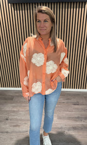 Zara - Blus - Blommor - Korall