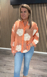 Zara - Blus - Blommor - Korall